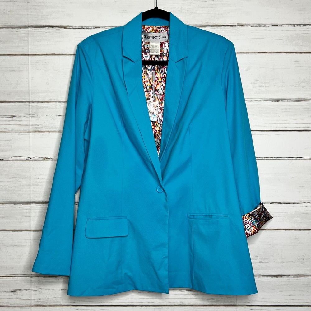 Kardashian Kurves Turquoise Blazer Jacket Size 18W